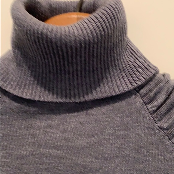 3/$30 Puff sleeve ruched grey turtleneck sweater - Picture 3 of 6
